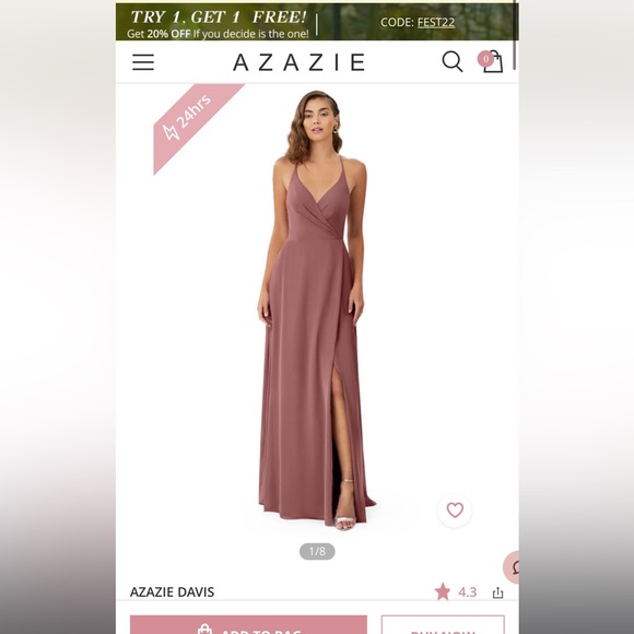 Azazie bridesmaid dress in Dessert Rose - Picture 3 of 3